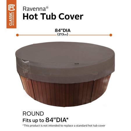 Classic Accessories Ravenna Water-Resistant Round Hot Tub Cover, 84 in. 56-491-015101-EC